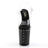 Pleaser - FLAMINGO808ABLS Sandale à bride à la cheville, Pole dance chaussures - Chaussures de pole dance - Noir/Transparent Product image